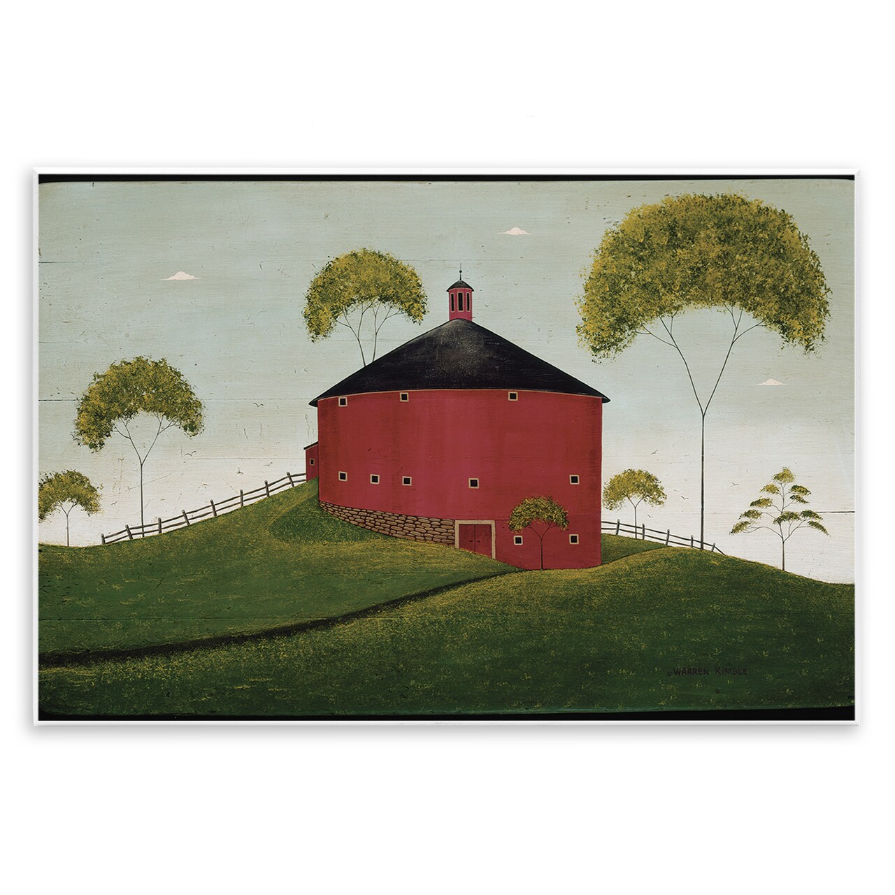 Stupell Industries Round Red Barn in Pasture Wall Plaque By Warren Kimble